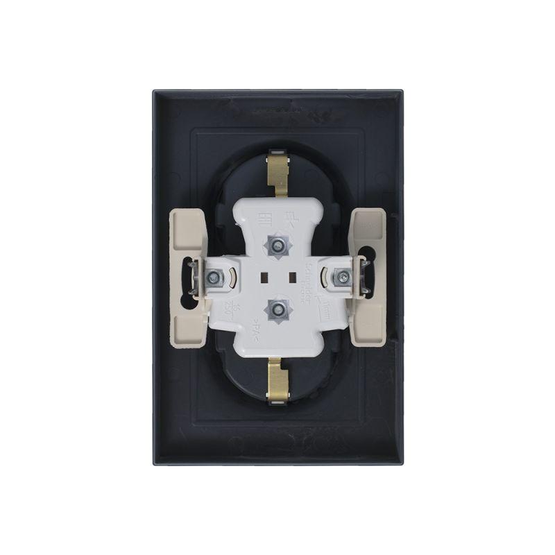 Розетка 2-м СП AtlasDesign 16А IP20 с заземл. в сборе грифель SchE ATN000724