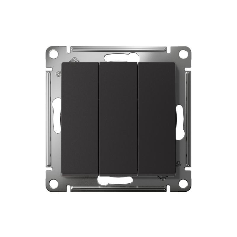 Механизм выключателя 3-кл. СП AtlasDesign 10А IP20 (сх. 1+1+1) 10AX карбон SchE ATN001031