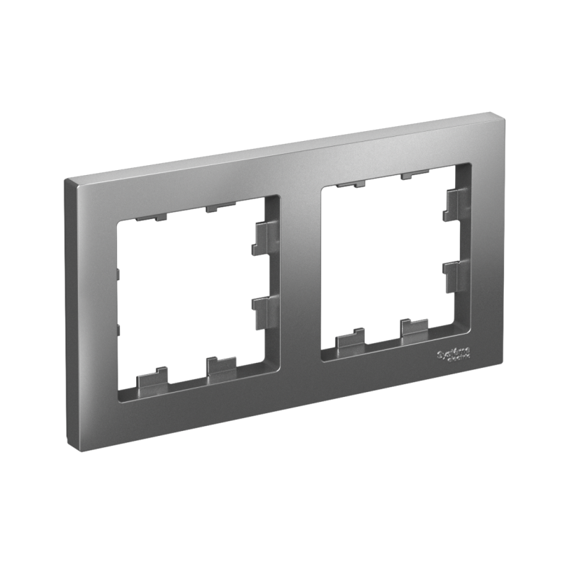 Рамка 2-м AtlasDesign универс. сталь SchE ATN000902