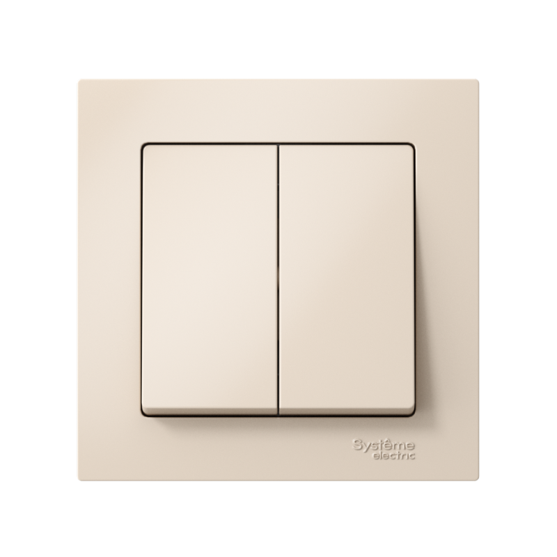 Выключатель 2-кл. СП AtlasDesign 10А IP20 (сх. 5) 10AX в сборе беж. SchE ATN000252