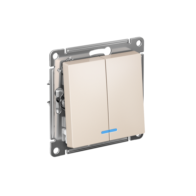 Механизм выключателя 2-кл. СП AtlasDesign 10А IP20 (сх. 5а) 10AX с подсветкой беж. SchE ATN000253