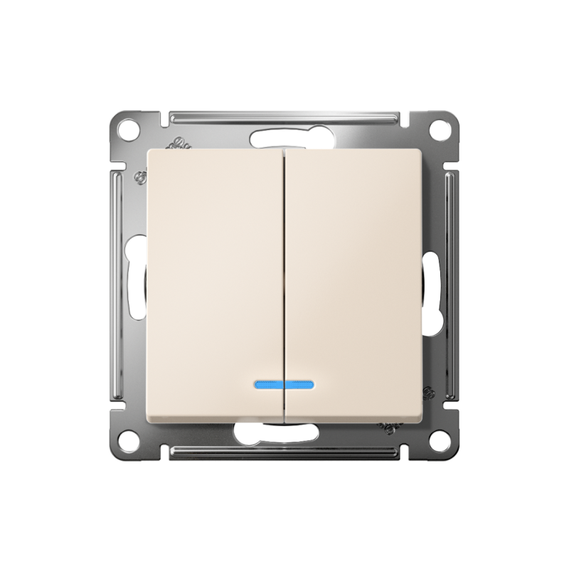 Механизм выключателя 2-кл. СП AtlasDesign 10А IP20 (сх. 5а) 10AX с подсветкой беж. SchE ATN000253