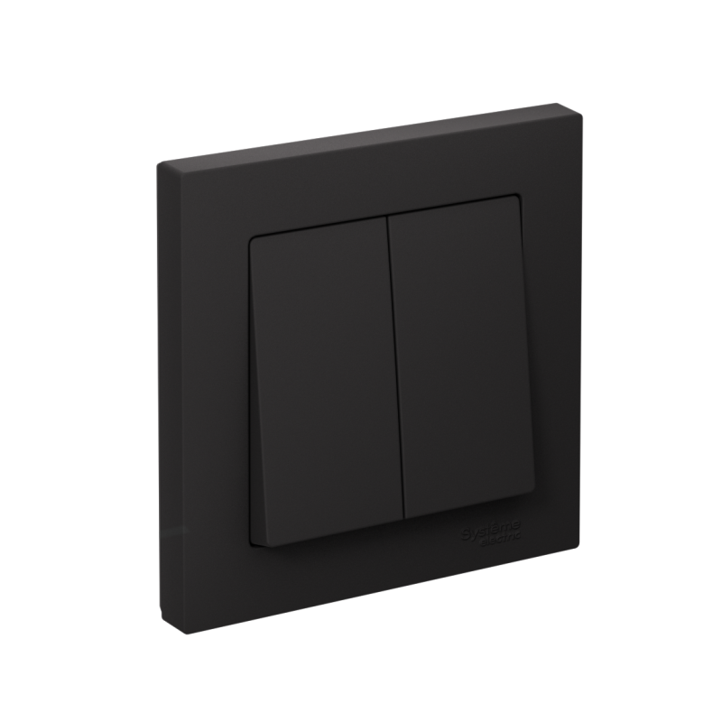 Выключатель 2-кл. СП AtlasDesign 10А IP20 (сх. 5) 10AX в сборе карбон SchE ATN001052