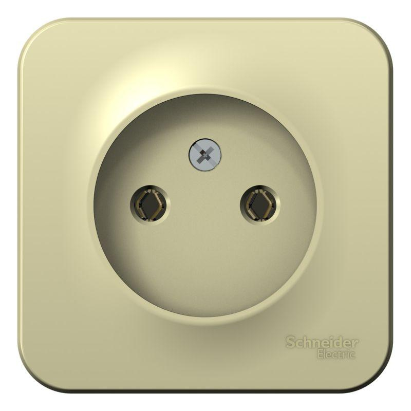 Розетка 1-м ОП Blanca 16А IP20 250В без заземл. без защ. шторок с изолир. пластиной беж. SchE BLNRA000117