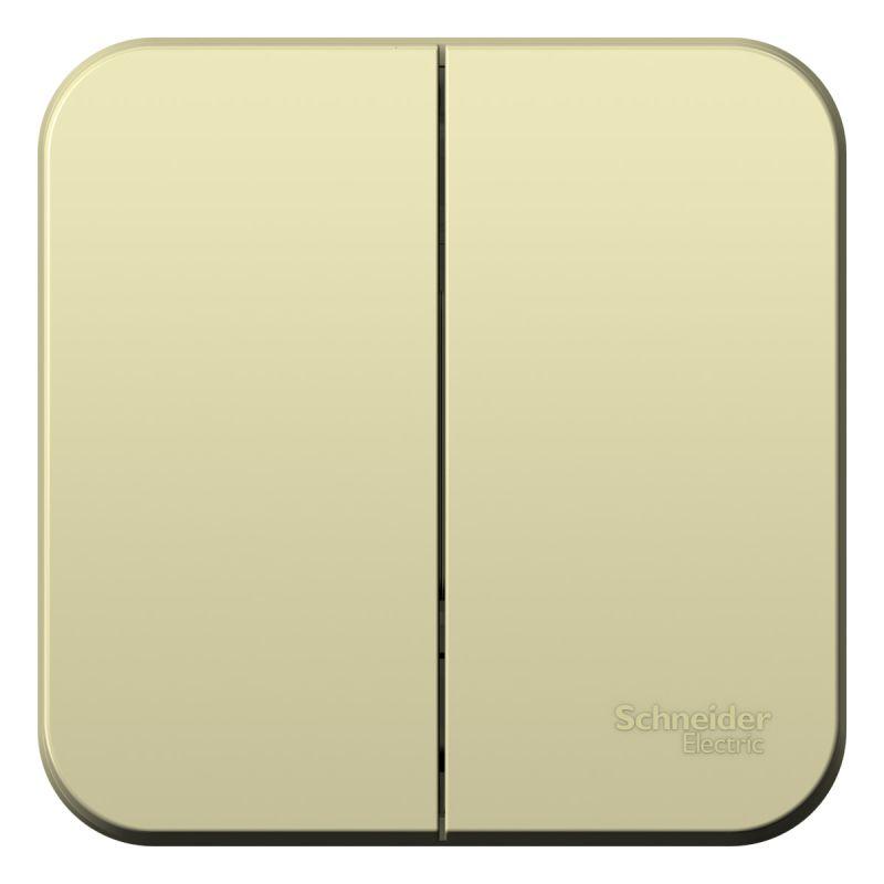 Выключатель 2-кл. ОП Blanca 10А IP20 (сх. 5) 250В с изолир. пластиной беж. SchE BLNVA105017