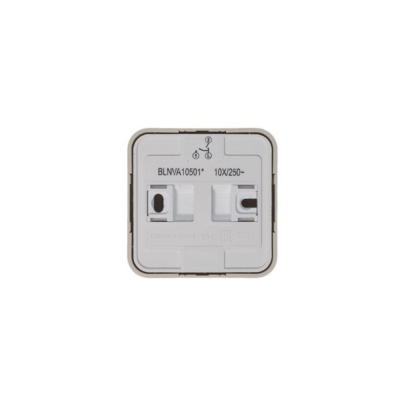 Выключатель 2-кл. ОП Blanca 10А IP20 (сх. 5) 250В с изолир. пластиной беж. SchE BLNVA105017