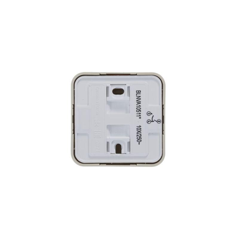 Выключатель 2-кл. ОП Blanca 10А IP20 (сх. 5) 250В с подсветкой с изолирующей пластиной бежевый SchE BLNVA105117