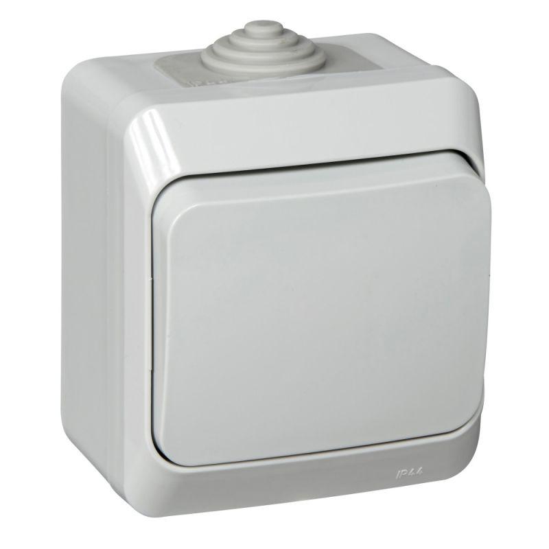 Выключатель 1-кл. ОП Этюд 10А IP44 10AX сер. SchE BA10-041C