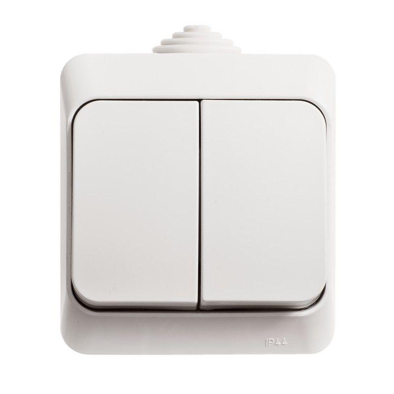 Выключатель 2-кл. ОП Этюд 10А IP44 10AX бел. SchE BA10-042B