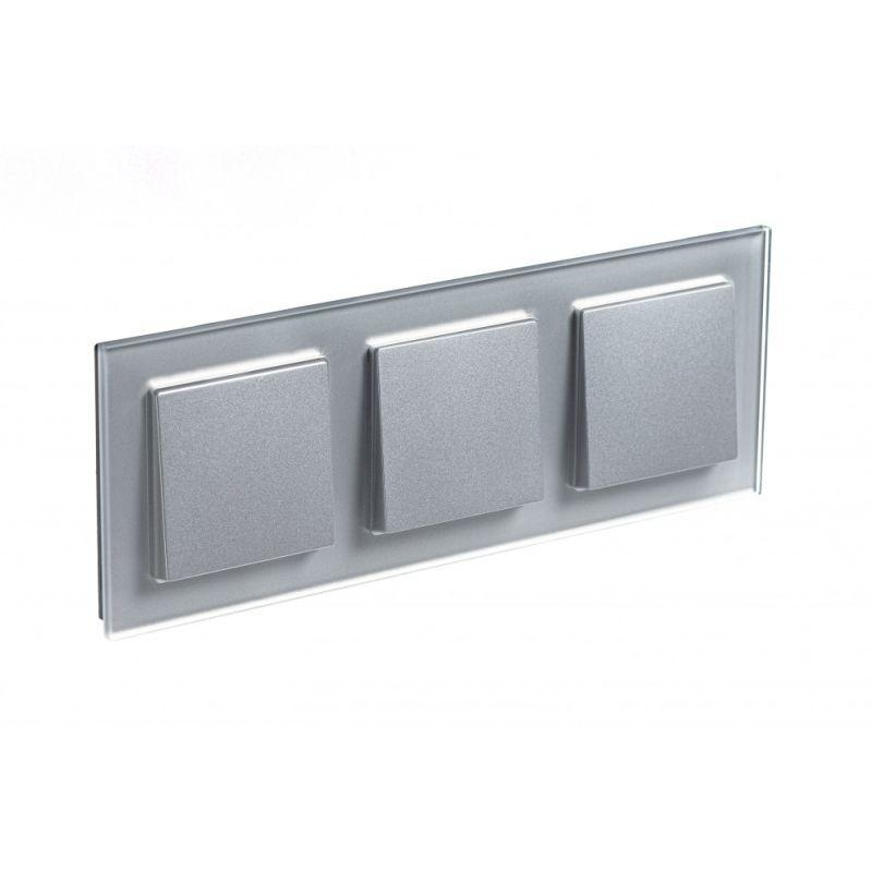 Рамка 3-местная AtlasDesign Nature стекло алюминий