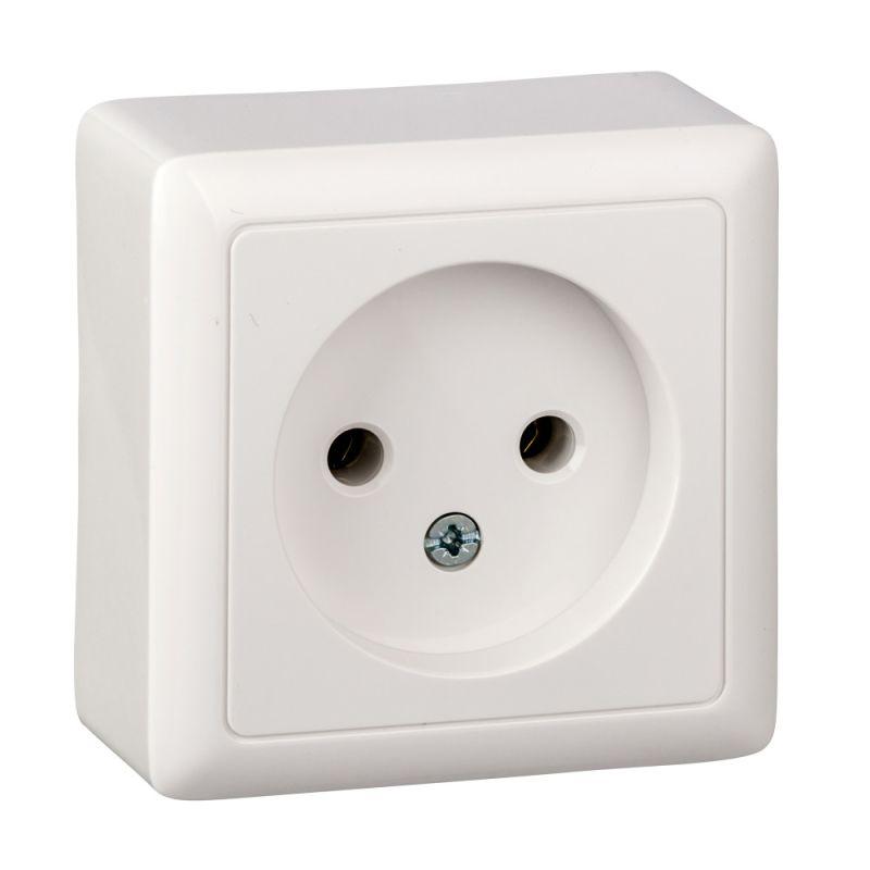 Розетка 1-м ОП Хит 10А IP20 250В без заземл. без защ. шторок бел. SchE RA10-131-B