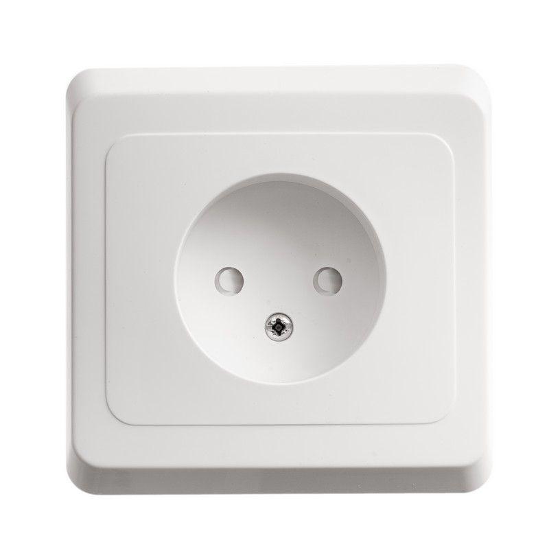 Розетка 1-м СП Этюд 16А IP20 250В без заземл. защ. шторки бел. SchE PC16-002B