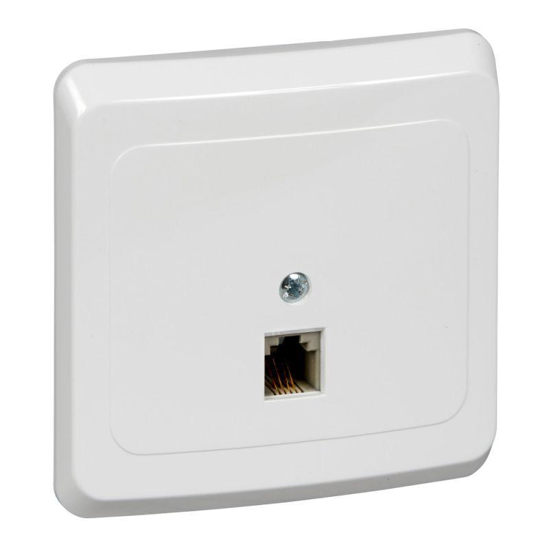 Розетка телефонная 1-м СП Этюд бел. SchE TELC-001B