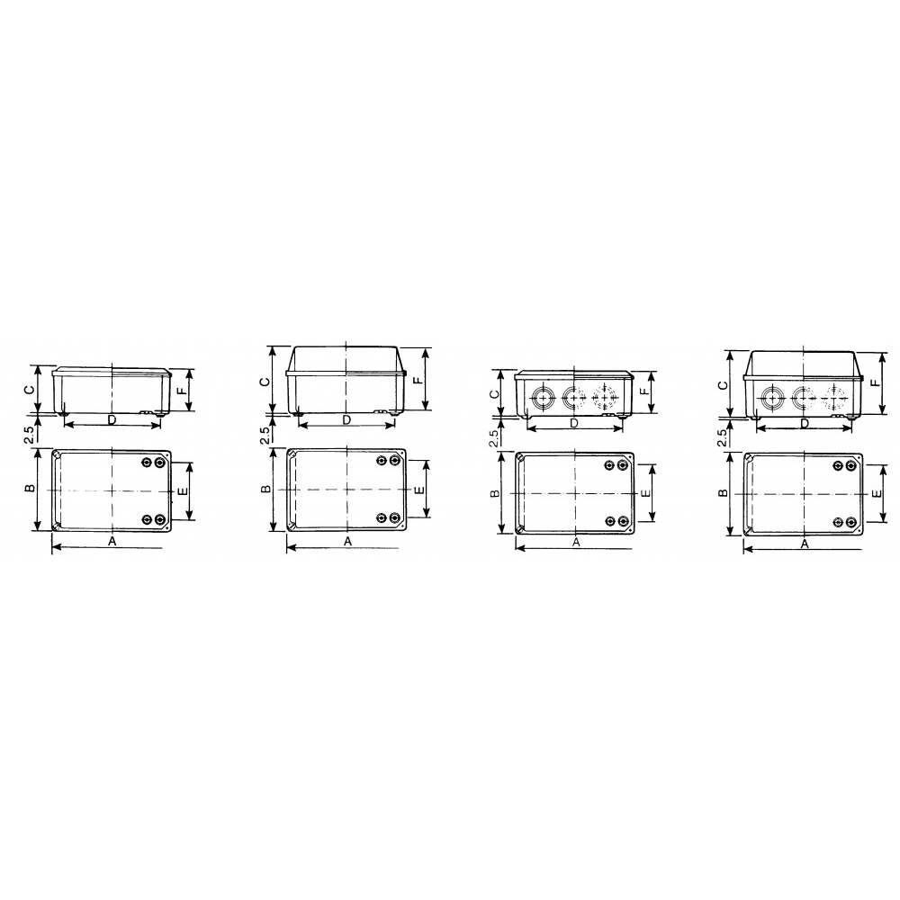 КОРОБКА SDB IP55 НИЗКАЯ КРЫШ 155X105X61