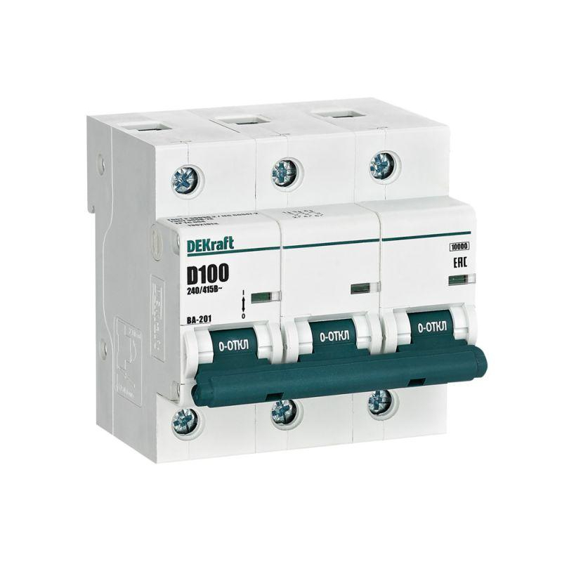 Выключатель автоматический модульный 3п D 100А 10кА ВА-201 SchE 13021DEK