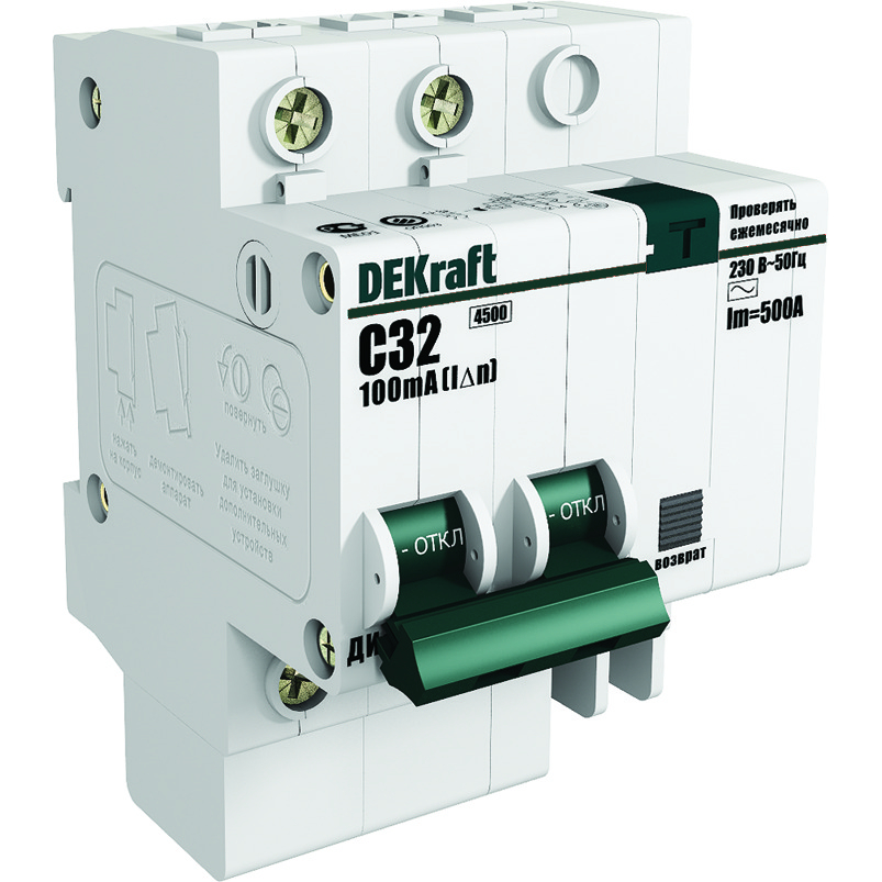 Выключатель автоматический дифференциального тока 2п C 20А 30мА тип AC 4.5кА ДИФ-101 4.5мод. SchE 15004DEK
