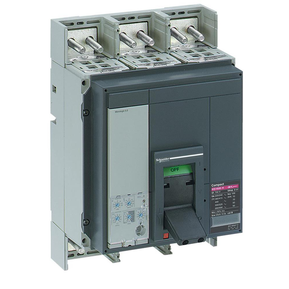 Автоматический выключатель ComPact NS630bH, 70 kA при 415 В пер.тока, расцепитель MicroLogic 2.0A, 630A, стацион.,3П3Т