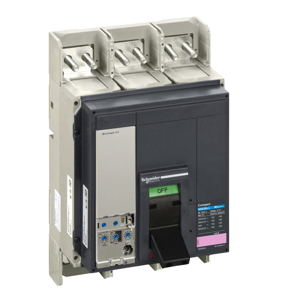 Автоматический выключатель ComPact NS630bL, 150 kA при 415 В пер.тока, расцеп. MicroLogic 5.0, 630A, стационар.,3П3Т