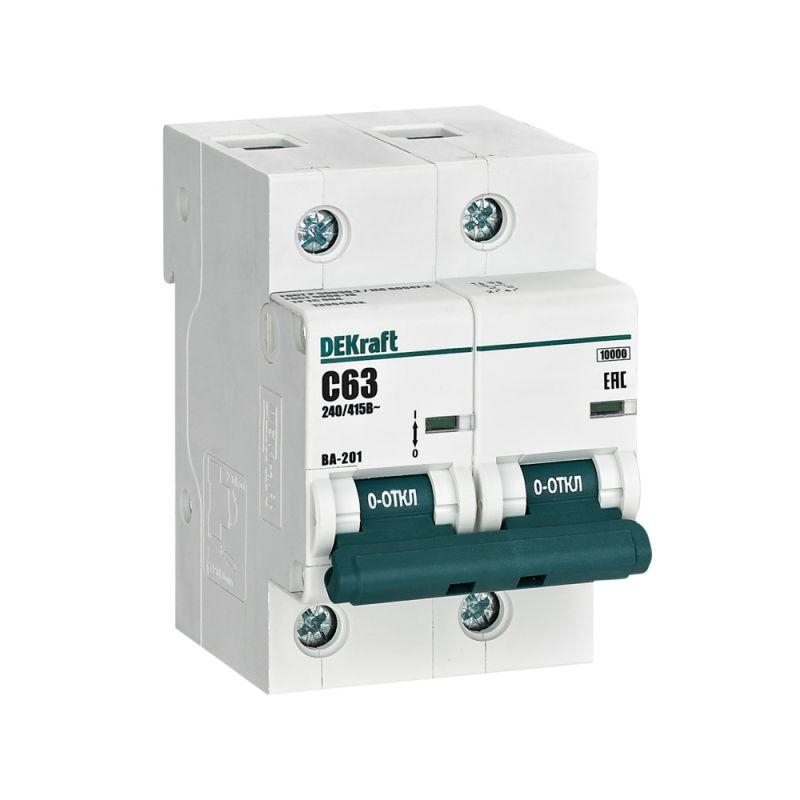 Авт. выкл. 2Р 63А х-ка С ВА-201 10кА