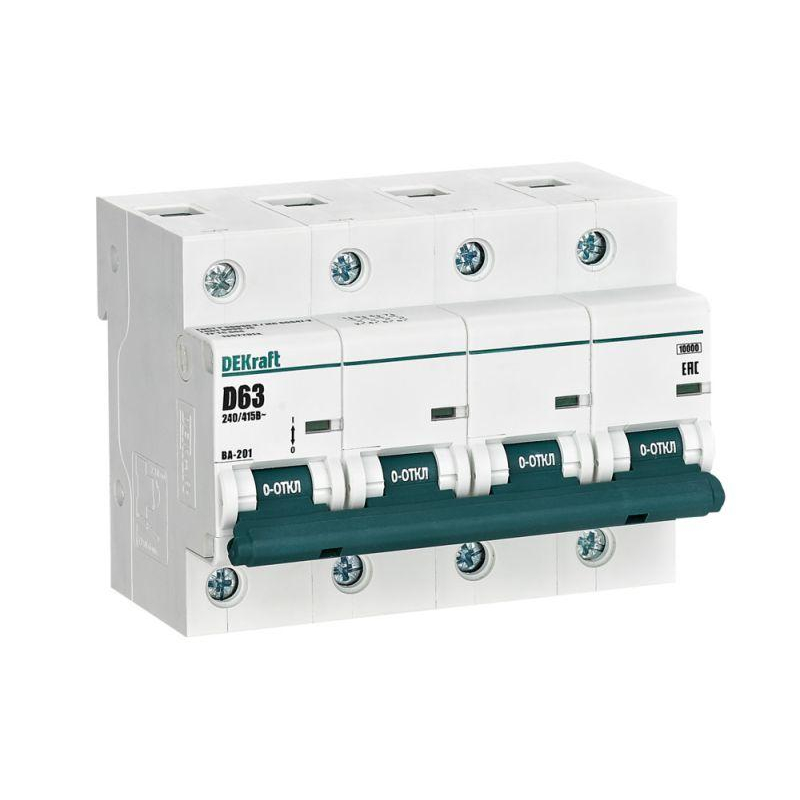 Авт. выкл. 4Р 63А х-ка D ВА-201 10кА
