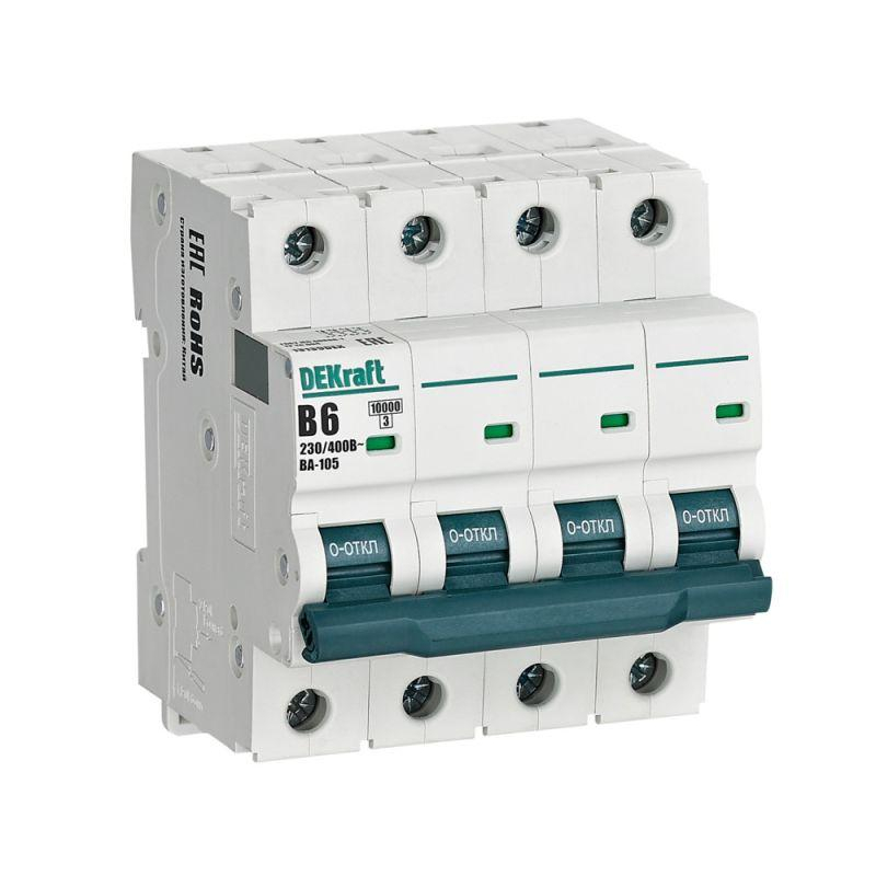Авт. выкл. 4P 6A х-ка B ВА-105 10кА