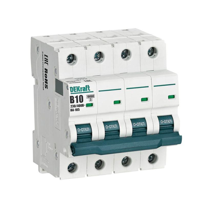 Авт. выкл. 4P 10A х-ка B ВА-105 10кА