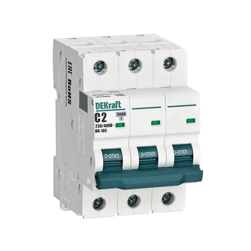 Авт. выкл. 3P 2A х-ка C ВА-105 10кА
