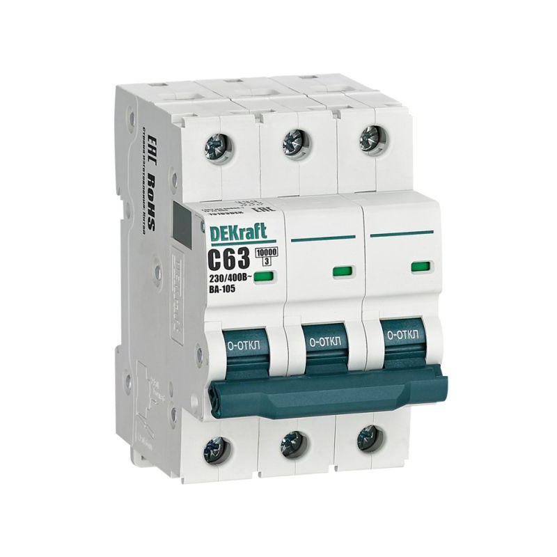 Авт. выкл. 3P 63A х-ка C ВА-105 10кА