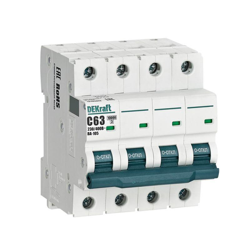 Авт. выкл. 4P 63A х-ка C ВА-105 10кА