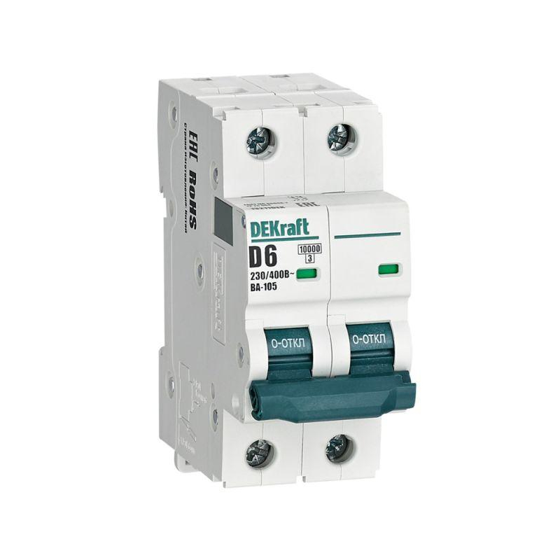 Авт. выкл. 2P 6A х-ка D ВА-105 10кА