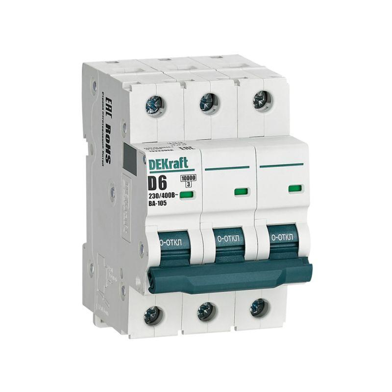 Авт. выкл. 3P 6A х-ка D ВА-105 10кА