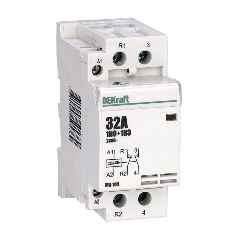 Модульный контактор 1НО+1НЗ 32А 230В МК-103