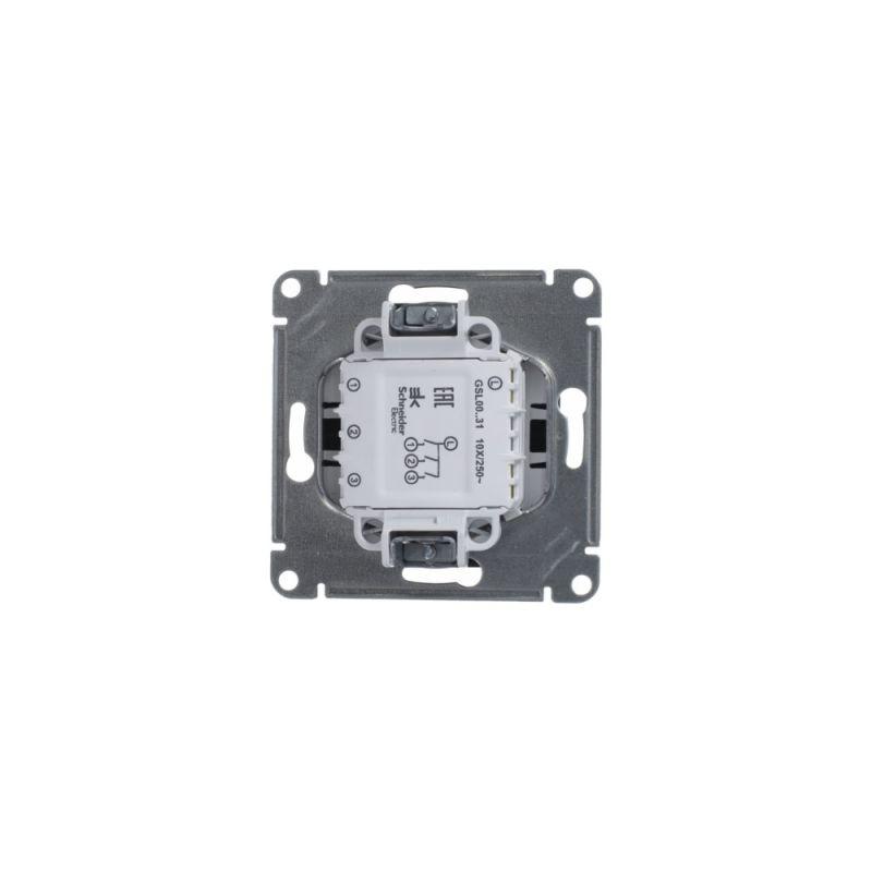 Механизм выключателя 3-кл. СП Glossa 10А IP20 (сх. 1+1+1) 10AX антрацит SchE GSL000731