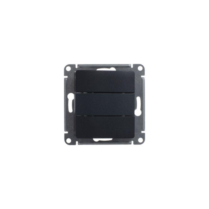 Механизм выключателя 3-кл. СП Glossa 10А IP20 (сх. 1+1+1) 10AX антрацит SchE GSL000731