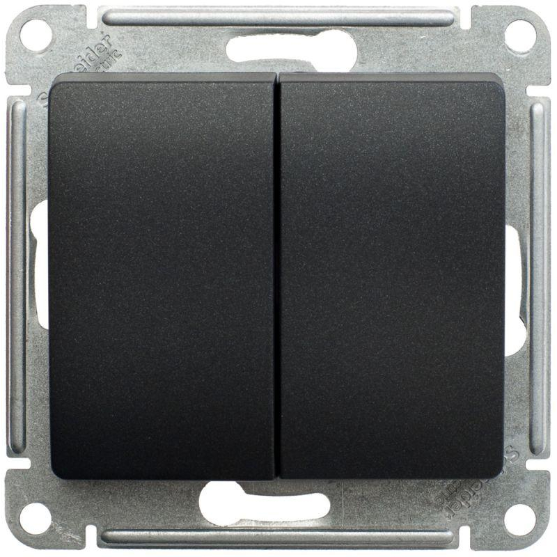 Механизм переключателя 2-кл. СП Glossa 10А IP20 (сх. 6) 10AX антрацит SchE GSL000765