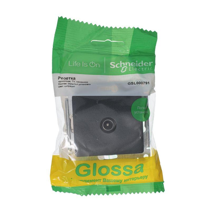 Механизм розетки TV Glossa 1DB оконечной антрацит SchE GSL000791