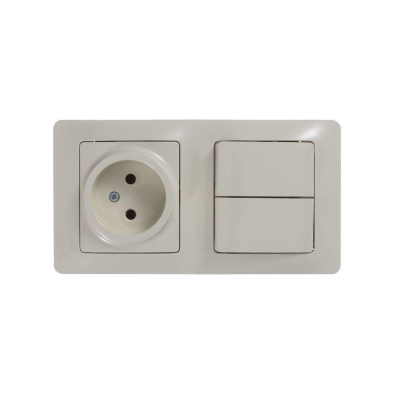 Блок комбинированный GLOSSA розетка + выкл. 2-кл. беж. SchE GSL000272