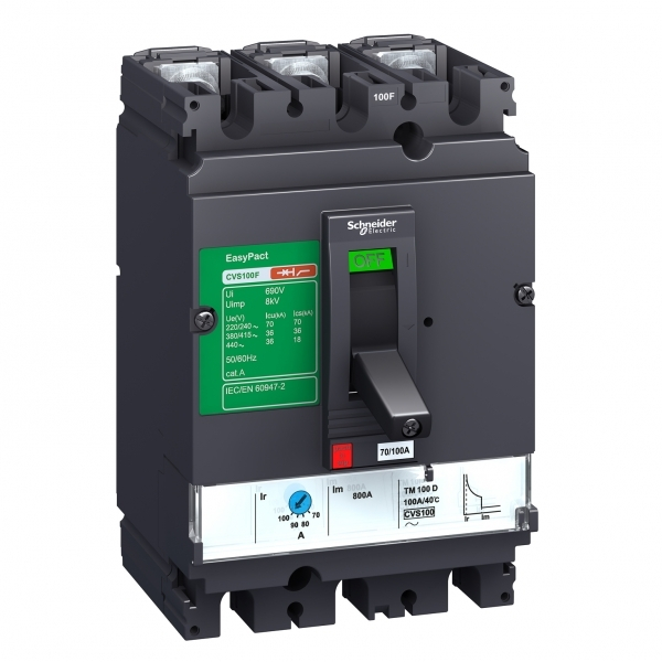 3П АВТОМАТИЧЕСКИЙ ВЫКЛЮЧАТЕЛЬ CVS250B 25КА TM160D