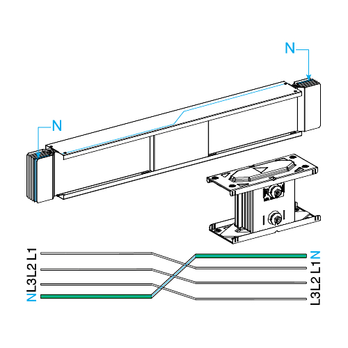 СЕКЦИЯ ПЕРЕХОДА НЕЙТРАЛИ, 3L+N+PE, Al, 2500А