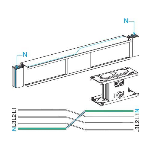 СЕКЦИЯ ПЕРЕХОДА НЕЙТРАЛИ, 3L+N+PE, Al, 3200А