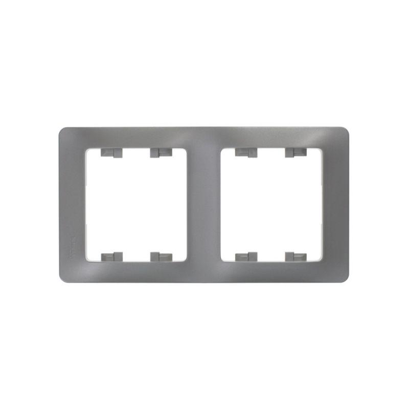 Рамка 2-м Glossa верт. платина SchE GSL001206