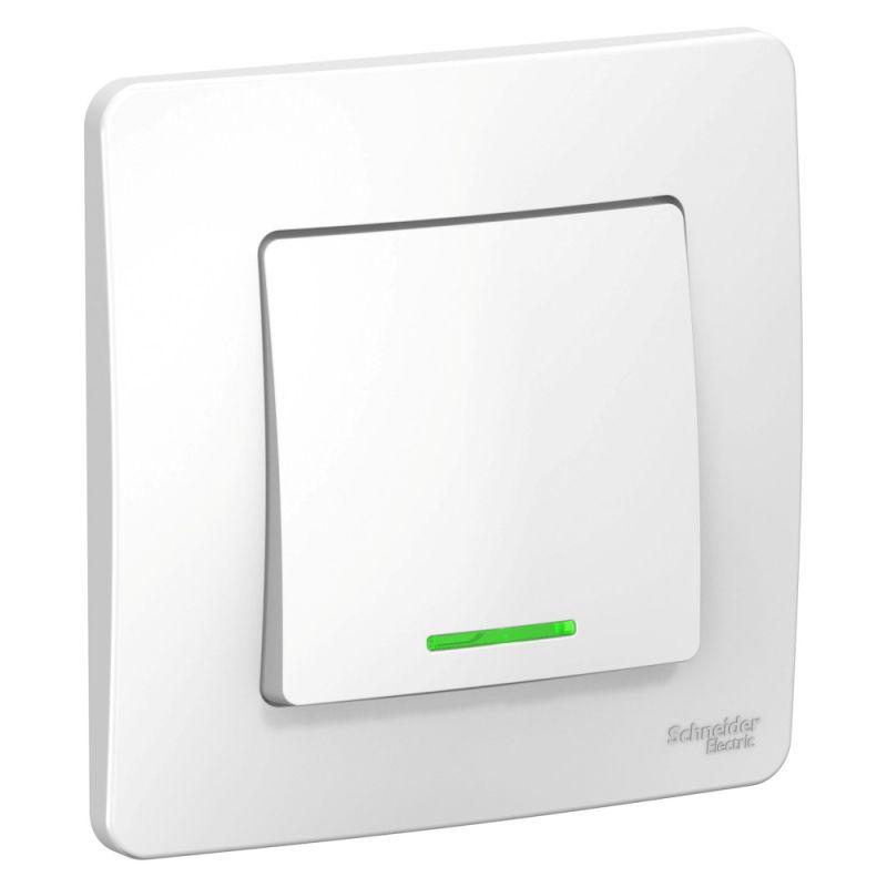 Переключатель 1-кл. СП Blanca 10А IP20 (сх. 6) 250В с подсветкой бел. SchE BLNVS010611