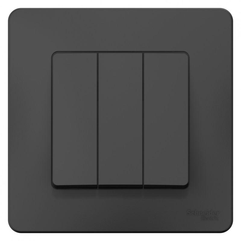 Выключатель 3-кл. СП Blanca 10А IP20 (сх. 1+1+1) 250В антрацит SchE BLNVS100506
