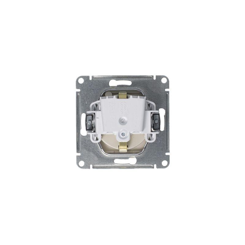 Механизм розетки 1-м СП AtlasDesign 16А IP20 с заземл. защ. шторки с крышкой алюм. SchE ATN000346