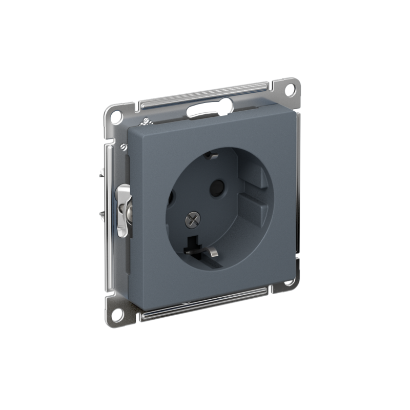 Механизм розетки 1-м СП AtlasDesign 16А IP20 с заземл. защ. шторки грифель SchE ATN000745