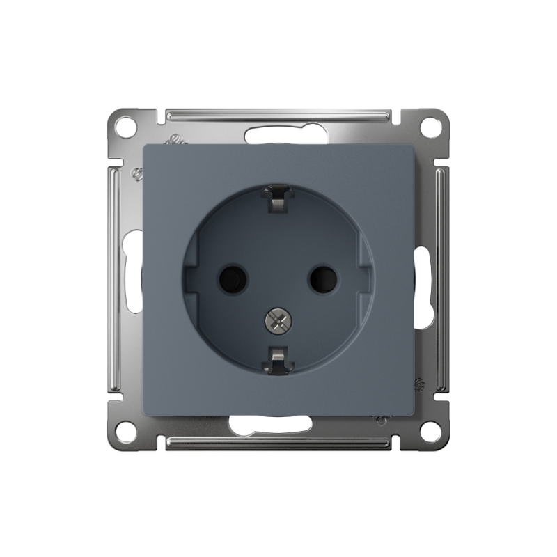 Механизм розетки 1-м СП AtlasDesign 16А IP20 с заземл. защ. шторки грифель SchE ATN000745