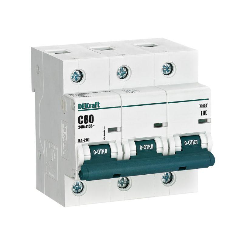 Выключатель автоматический модульный 3п C 80А 10кА ВА-201 SchE 13008DEK