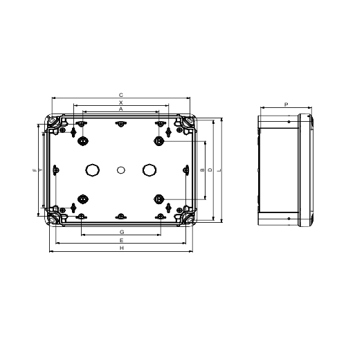 ПЛАСТИКОВАЯ КОРОБКА 116X74X62 PK-UL IP66