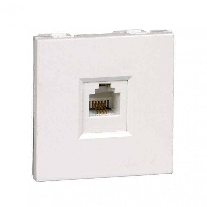 РОЗЕТКА ТЕЛЕФОННАЯ "В45" С/У ДЛЯ КАБ.КАН. БЕЛЫЙ