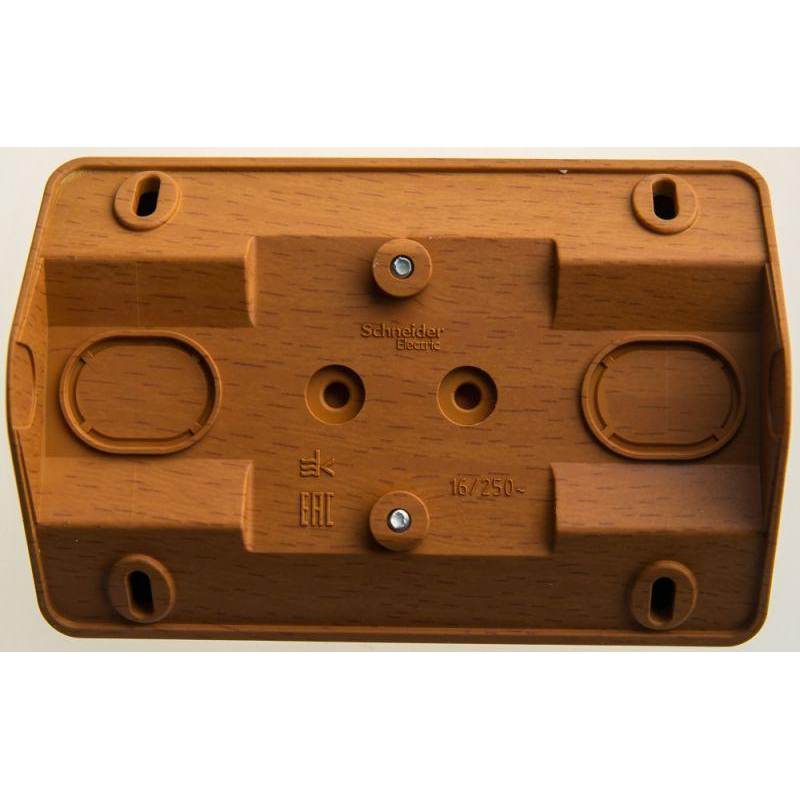 ЭТЮД O/У двойная угловая РОЗЕТКА без заземления без шторок 16А, БУК, Россия